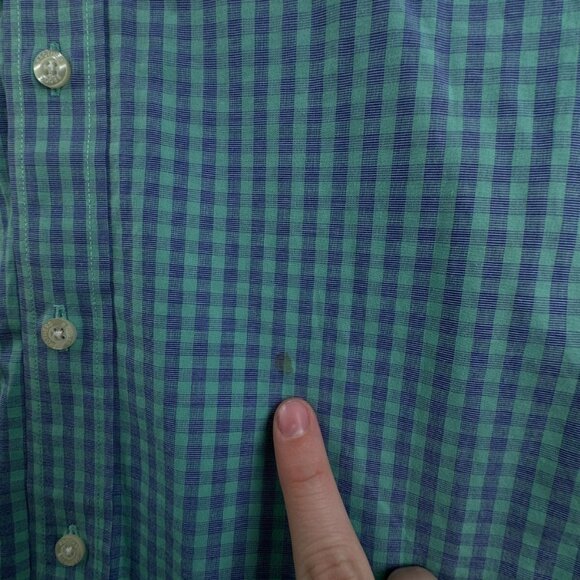 Brooks Brothers Short Sleeve Button Up Shirt Men Cotton Purple Green Medium Reg - Picture 10 of 16